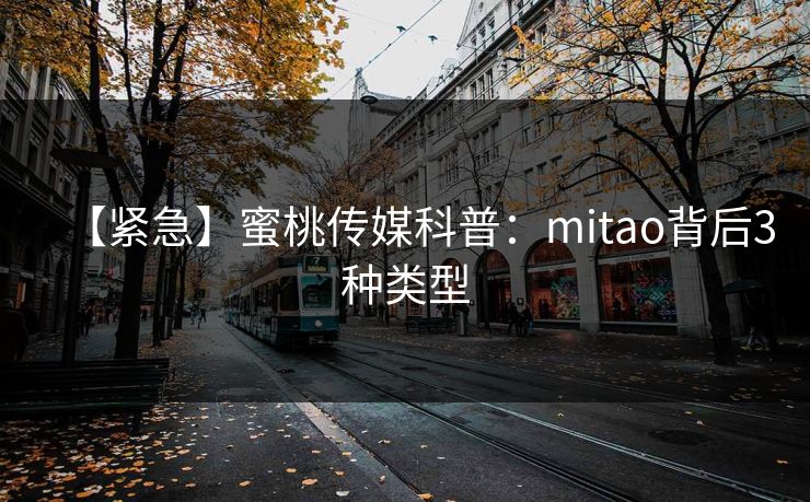 【紧急】蜜桃传媒科普：mitao背后3种类型
